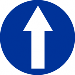 Znak C-5: Nakaz jazdy prosto - Naklejka lub Odblask