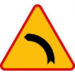 Znak A-2: Niebezpieczny zakręt w lewo - Naklejka lub Odblask