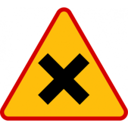 Znak A-5: Skrzyżowanie dróg - Naklejka lub Odblask