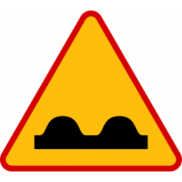 Znak A-11: Nierówna droga - Naklejka lub Odblask