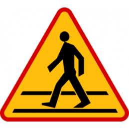 Znak A-16: Przejście dla pieszych - Naklejka lub Odblask