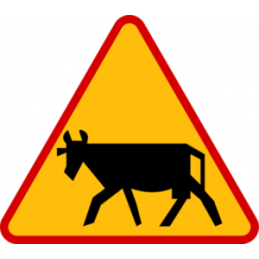 Znak A-18a: Zwierzęta gospodarskie - Naklejka lub Odblask