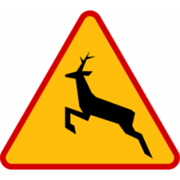 Znak A-18b: Zwierzęta dzikie - Naklejka lub Odblask