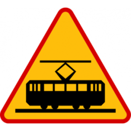 Znak A-21: Tramwaj - Naklejka lub Odblask