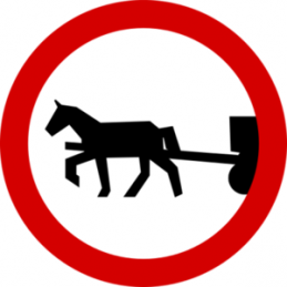 Znak B-8: Zakaz wjazdu pojazdów zaprzęgowych - Naklejka lub Odblask