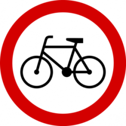 Znak B-9: Zakaz wjazdu rowerów - Naklejka lub Odblask