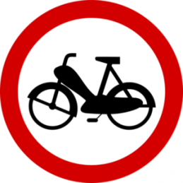 Znak B-10: Zakaz wjazdu motorowerów - Naklejka lub Odblask