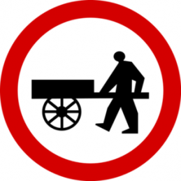 Znak B-12: Zakaz wjazdu wózków ręcznych - Naklejka lub Odblask