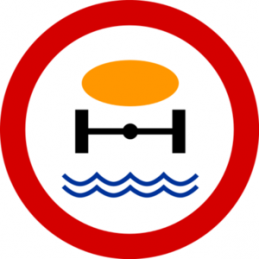 Znak B-14: Zakaz wjazdu pojazdów z towarami, które mogą skazić wodę - Naklejka lub Odblask