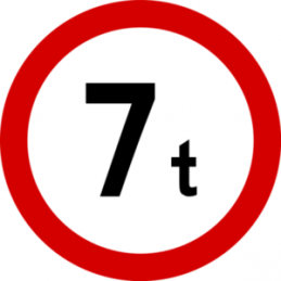 Znak B-18: Zakaz wjazdu pojazdów o rzeczywistej masie całkowitej ponad .....t - Naklejka lub Odblask