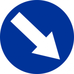Znak C-9 Nakaz jazdy z prawej strony znaku - Naklejka lub Odblask