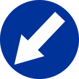 Znak C-10 Nakaz jazdy z lewej strony znaku - Naklejka lub Odblask