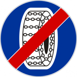 Znak C-19 Koniec nakazu używania łańcuchów przeciwpoślizgowych - Naklejka lub Odblask