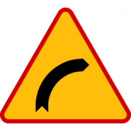 Znak A-1 Niebezpieczny zakręt w prawo - Tabliczka