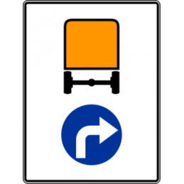 Znak C-17 Nakazany kierunek jazdy dla pojazdów z towarami niebezpiecznymi - Naklejka lub Odblask
