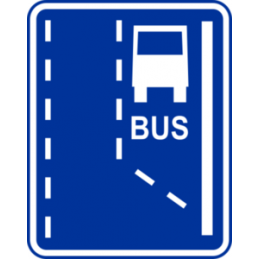 Znak D-11 Początek pasa ruchu dla autobusów - Naklejka lub Odblask