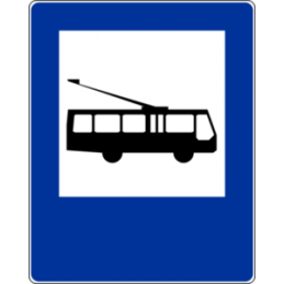 Znak D-16 Przystanek trolejbusowy - Naklejka lub Odblask