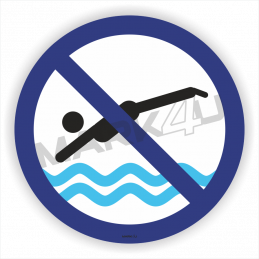 Zakaz skoków do wody B| Druk UV na płycie | Szyld - Tabliczka