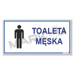 Toaleta męska| Druk UV na płycie | Szyld - Tabliczka