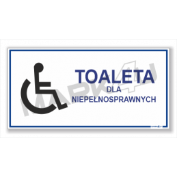 Toaleta dla niepełnosprawnych | Druk UV na płycie | Szyld - Tabliczka