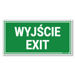 Wyjście Exit - Naklejka lub Odblask