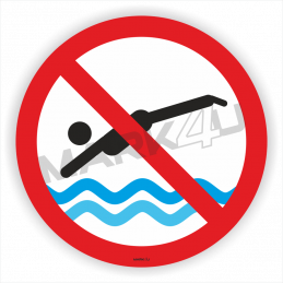 Zakaz skoków do wody C - Naklejka lub Odblask