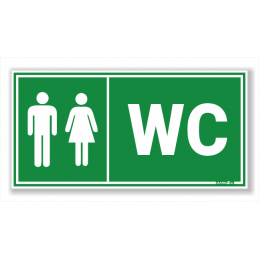 Toaleta WC Damsko - Męskie | Druk UV | Szyld - Tabliczka