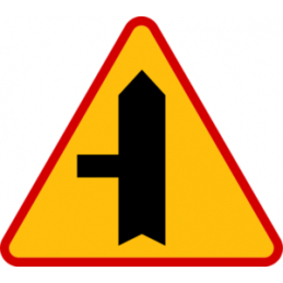 Znak A-6c Skrzyżowanie z drogą podporządkowaną występującą po lewej stronie - Tabliczka