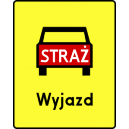 Znak T-16 Tabliczka wskazująca miejsce wyjazdu wozów strażackich - Naklejka lub Odblask
