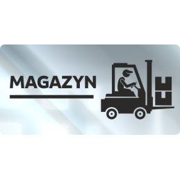 MAGAZYN | Tabliczka informacyjna, nierdzewna CHROM | Oklejana folią